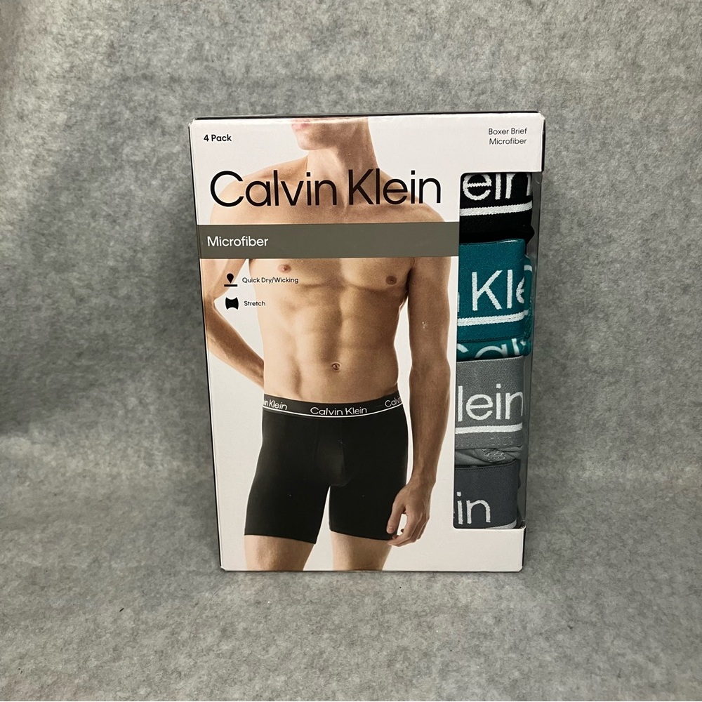 Calvin Klein Polyester Stretch 4-Pack Boxer Brief Mens Size L Multicolor Soft